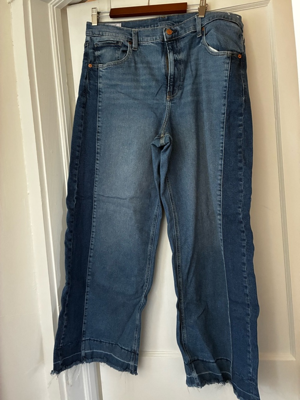GAP Two-Tone Wide Leg Denim Jeans - Blue